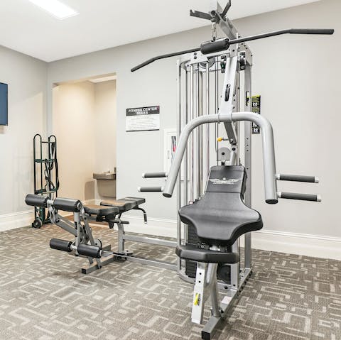 Work up an appetite in the on-site gym