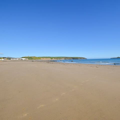 Make the two-minute stroll down to Traeth Aberdaron and build a sandcastle