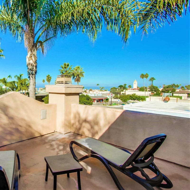 Sunbathe on the rooftop terrace overlooking the Pacific Ocean