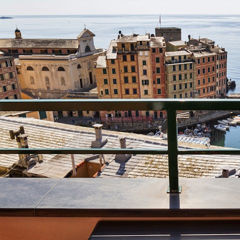 Sip chilled wine on the terrace and enjoy the view of the port