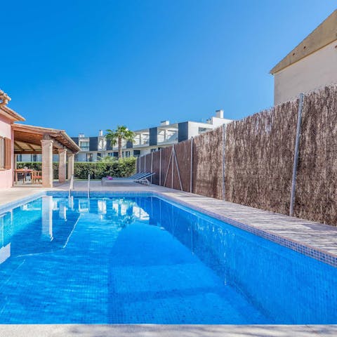 Sink into the private pool to cool off in the Spanish heat