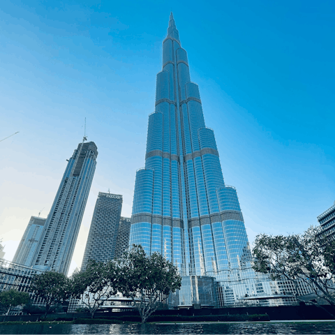 Visit the Burj Khalifa – a short seventeen-minute drive away