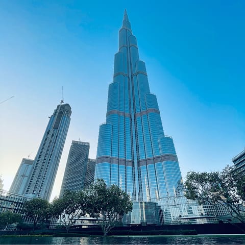 Visit the Burj Khalifa – a short seventeen-minute drive away