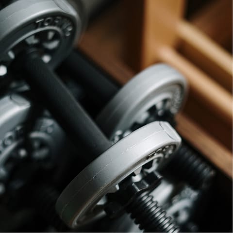 Workout in the building's gym