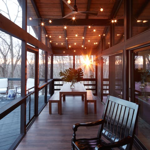 Finish the day with a cocktail on the porch as the sun goes down