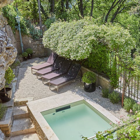 Soak up the sun by the small private pool