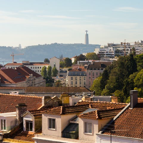 Take in the sweeping views over Lisbon – you can spot the Tagus River in the distance 