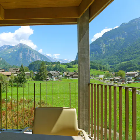 Dip into a cheese fondue with a mountain view