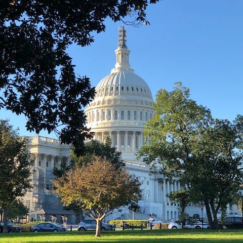 Visit the United States Capitol, a thirty-minute walk from your door