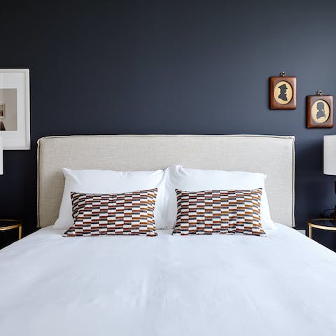 Wake up in the stylish bedroom feeling rested and ready for another day of exploring