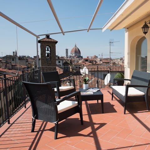 Admire stunning panoramic views of Florence from the terrace