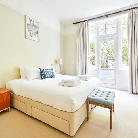 Get cosy in the bedroom after a busy day exploring London