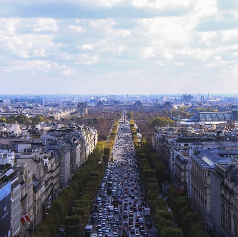 Ride the metro into central Paris and shop along the Champs-Élysées