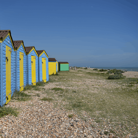 Admire the beach huts at Littlehampton – within easy driving distance