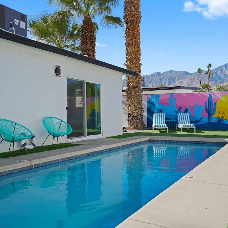 Enjoy a refreshing dip in the private outdoor pool under the hot Californian sun