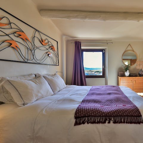 Wake up to blue skies and sea views from the stylish bedrooms