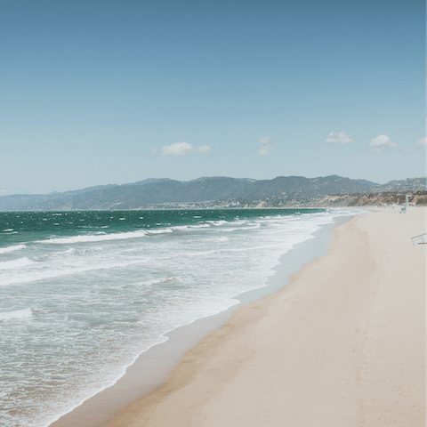 Pack your swimsuit and wander three minutes down to Santa Monica Beach