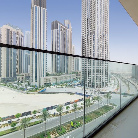 Enjoy impressive skyscraper views from your private balcony