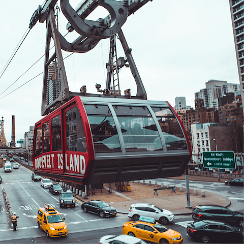 Catch spectacular views while riding the Roosevelt Island Tram