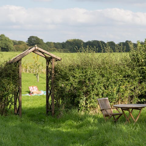 Have a picnic on the farm's grounds in utter tranquility 