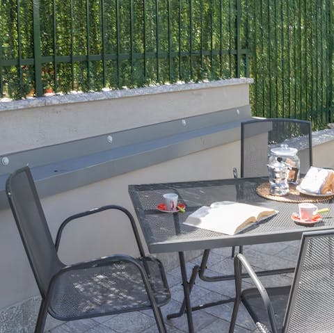 Enjoy some Italian coffee or a cold local lemonade on the terrace