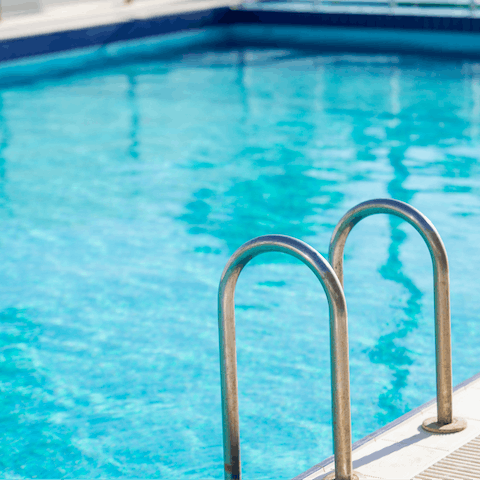 Take a refreshing swim in the communal pool 