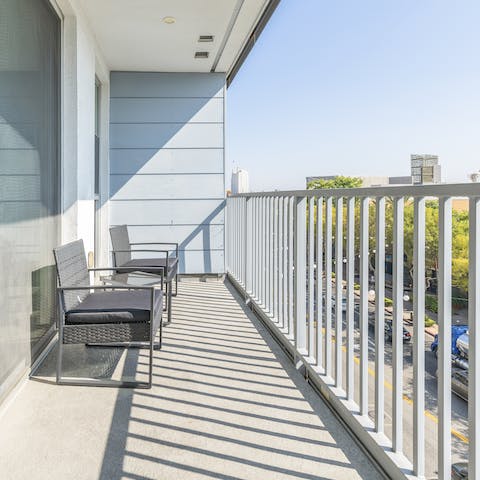 Start your day with a coffee on the private balcony 