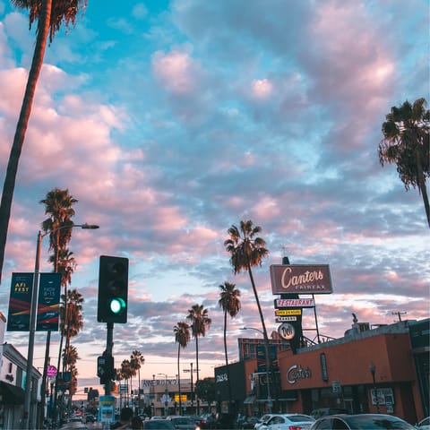 Stay on the Sunset Strip,  in the heart of trendy West Hollywood
