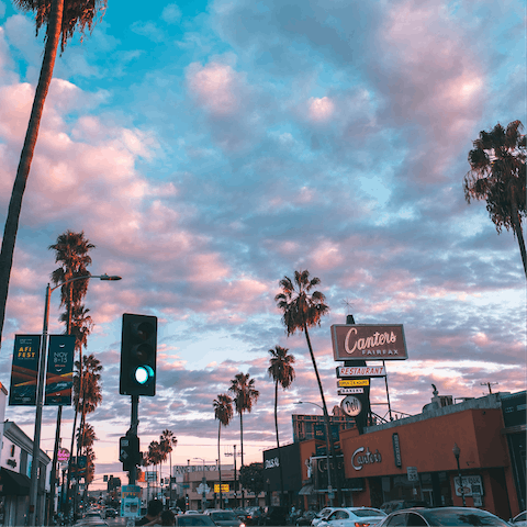Stay on the Sunset Strip,  in the heart of trendy West Hollywood