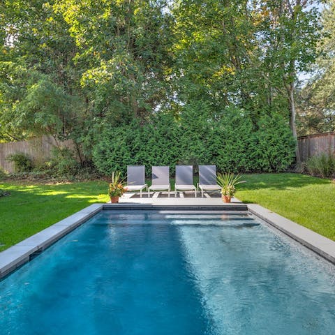 Cool off on a hot summer day with a swim in the private pool 