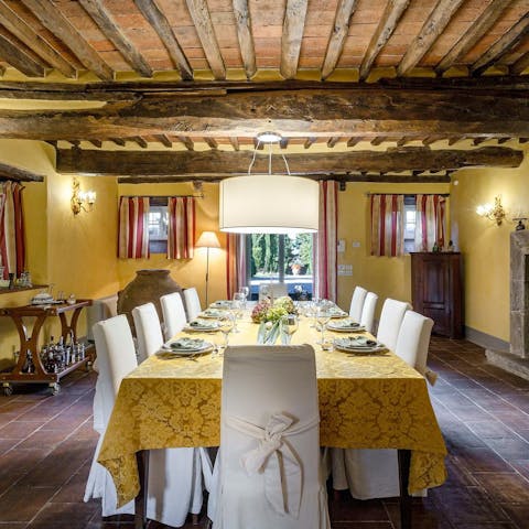 Lay the table for a Tuscan evening feast