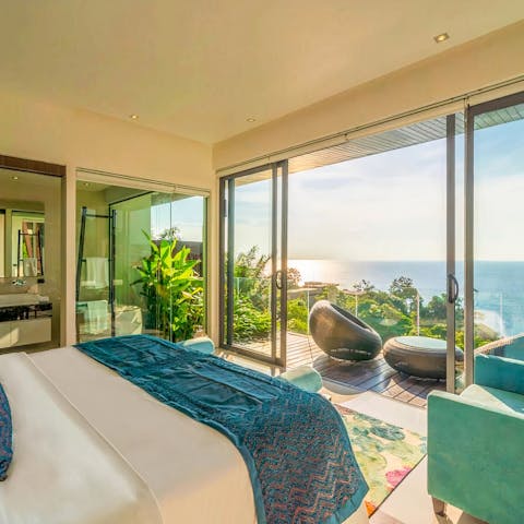 Sip your morning coffee in utter serenity from the lavish bedroom suites