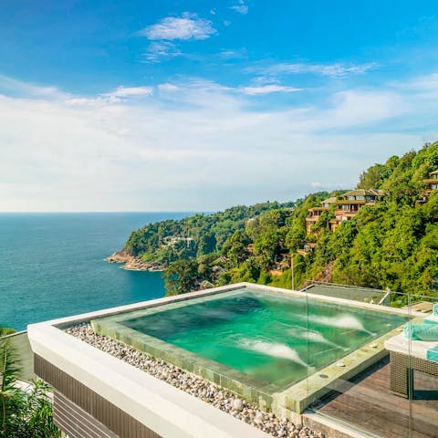 Admire the breathtaking natural scenery from the private plunge pool