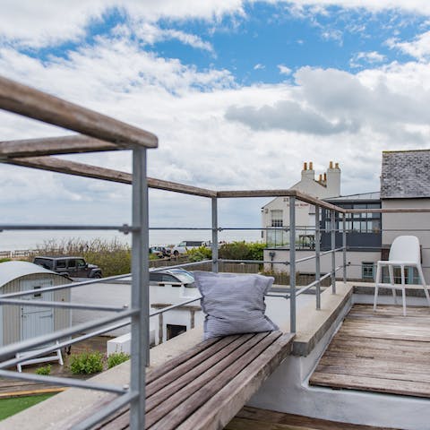 Sip your morning coffee outside on the balcony and admire the sea views