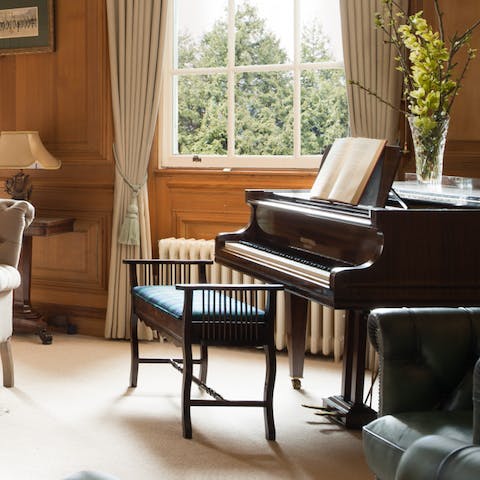 Serenade your family on the grand piano