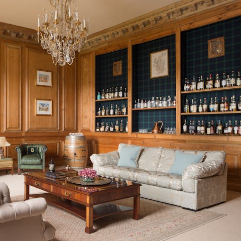 Sample Scotland's finest whisky and gin in the whisky library