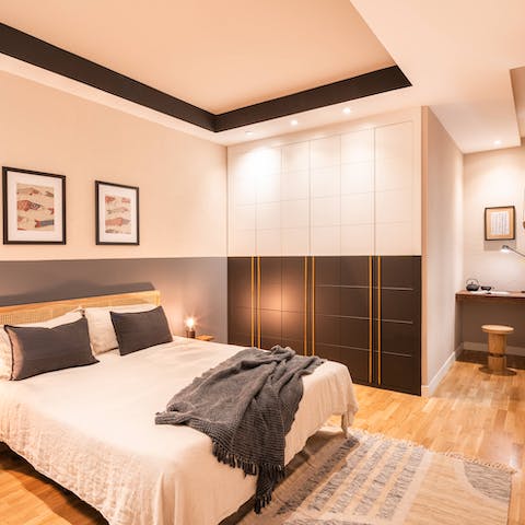 Relax and unwind in the zen-like calm of the bedroom