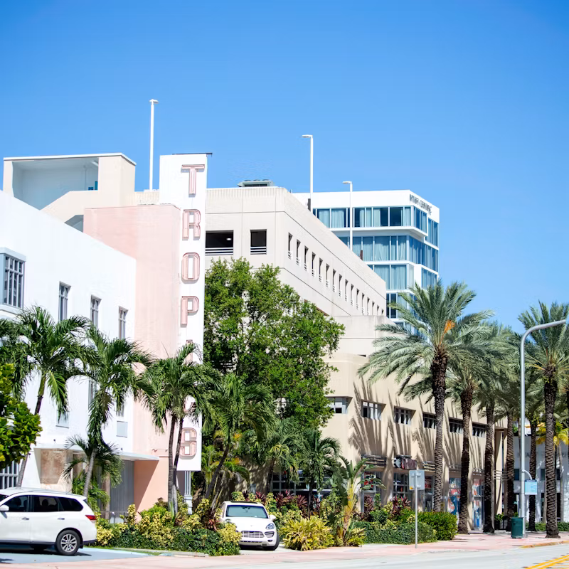 Explore the colourful Art Deco Historic District, a ten-minute walk away