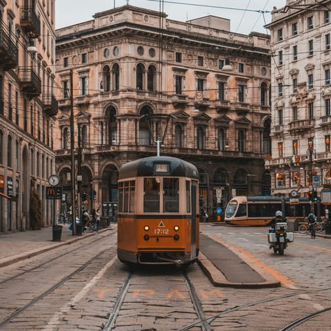 Head into the historic centre of Milan by tram
