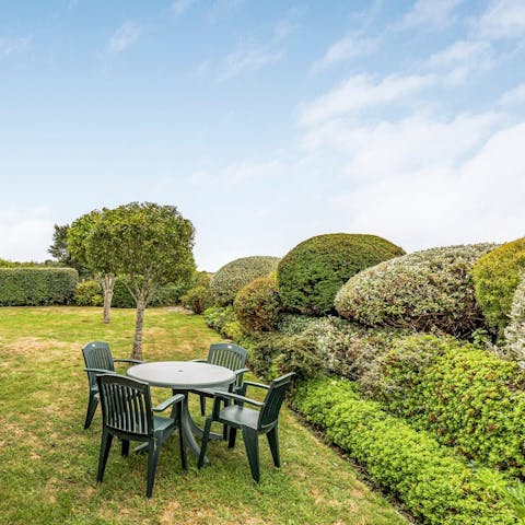 Spend afternoons in the garden with a cup of tea or glass of wine