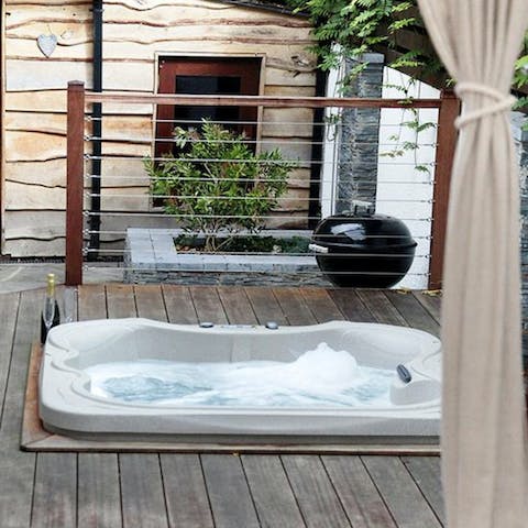 Make the most of the sunken hot tub