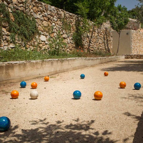 Head to the bocce ball court for games in the sunshine