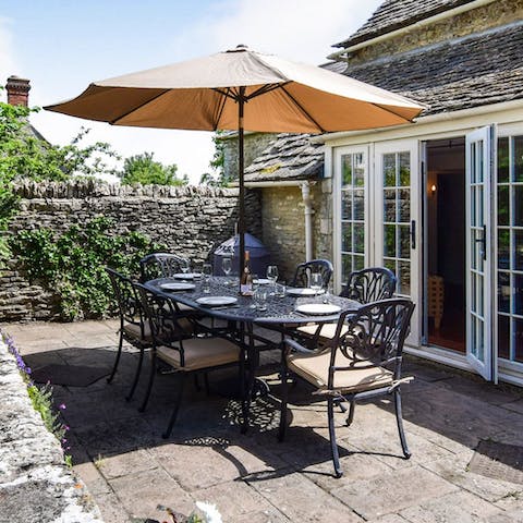 Gather around the wrought iron garden table for barbecued feasts of local produce, washed down with Pimms
