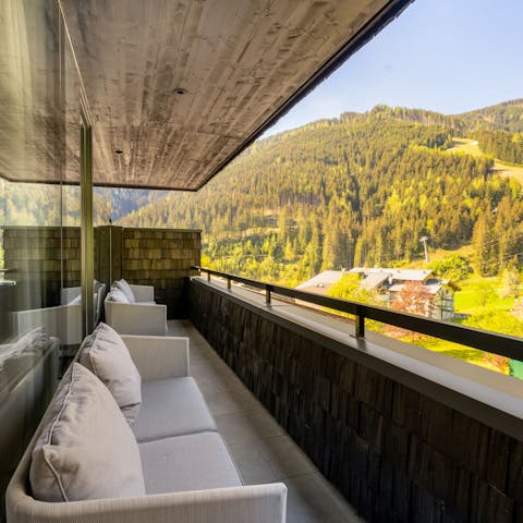 Take in the breathtaking forested landscape from your balcony
