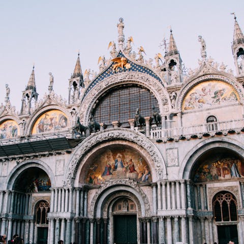 Take the short scenic stroll to San Marco Square 