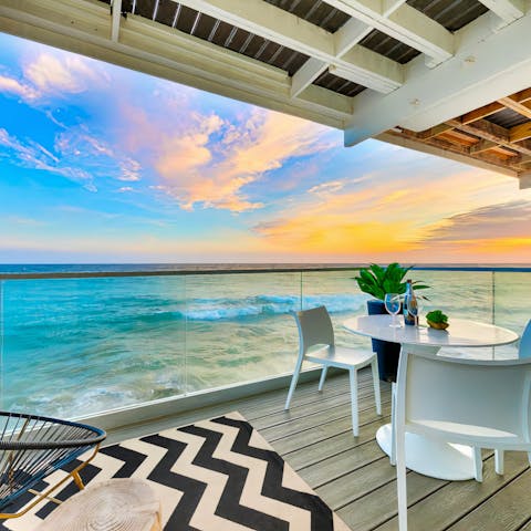 Watch the glorious sunsets from your private balcony
