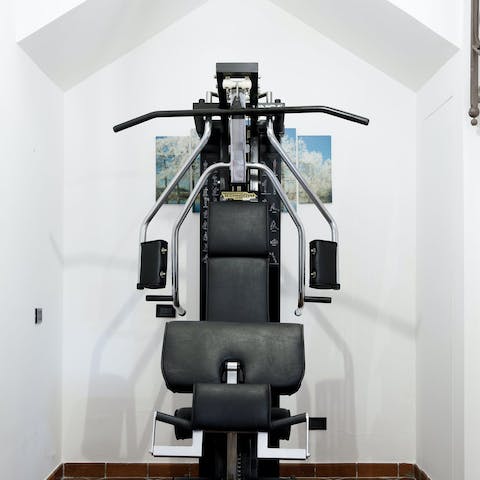 Keep up your exercise routine by making use of the private gym