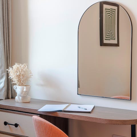 Catch up on work at the bedrooms' desk spaces