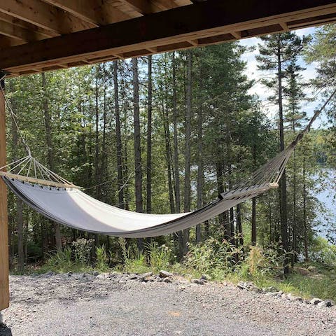 Lounge in the hammock surrounded by nature