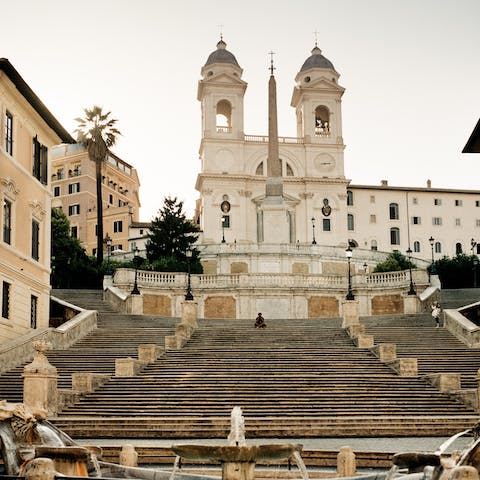  Explore Piazza di Spagna, a three-minute stroll from this home